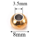 50Pcs Stainless Steel Spacers Beads Round Charm DIY Jewelry Making Findings