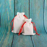 50Pcs Jute Bags 10x14cm 13x18cm Linen Pouches Red Drawstring Gift Bag