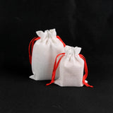 50Pcs Jute Bags 10x14cm 13x18cm Linen Pouches Red Drawstring Gift Bag