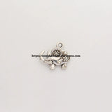 (50 pcs) Tibetan Silver European Charm Flower Elephant Pendant
