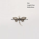 50Pcs Tibetan Silver European Charm Half Dragonfly Pendant 27X20mm HA2284