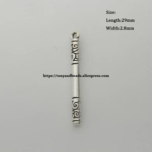 (50Pcs/Lot) Tibetan Silver Stick-Shape Pendant 29X2.8mm