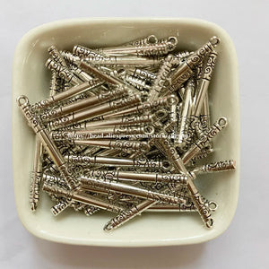 (50pcs) Tibetan Silver Stick-Shape Pendant Charm 29x2.8mm