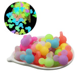 50Pcs Mouse Cartoon Silicone Glowing Beads DIY Necklace Making Charm