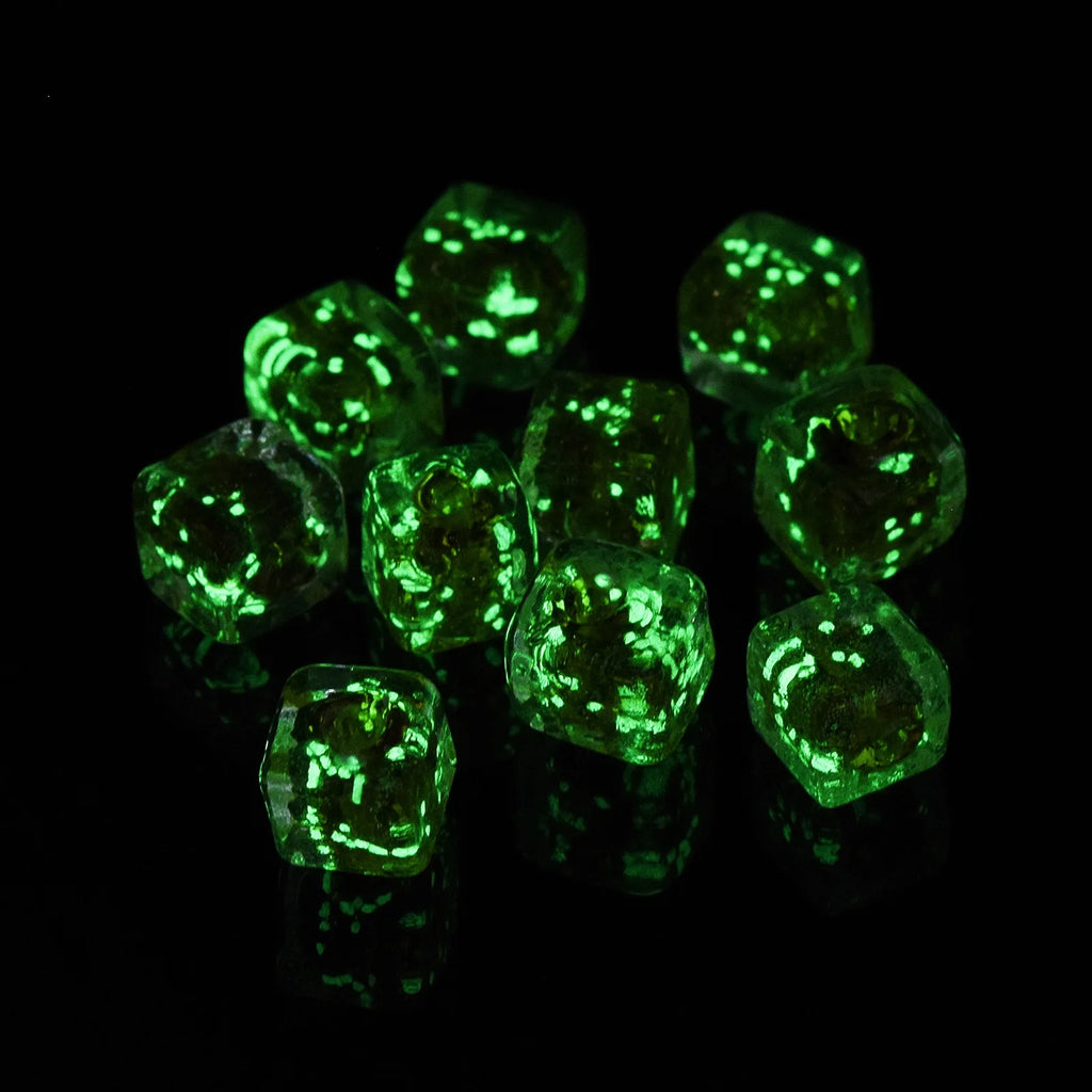 50Pcs Luminous Glass Bead Colorful Spacer Beads 11x11x10mm