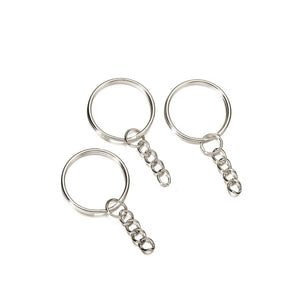 50Pcs Metal Blank Keyring Keychain Split Ring Keyfob Key Holder Rings