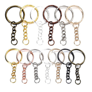 50Pcs Metal Blank Keyring Keychain Split Ring Keyfob Key Holder Rings