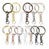 50Pcs Metal Blank Keyring Keychain Split Ring Keyfob Key Holder Rings