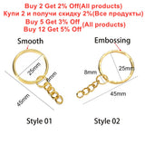 50Pcs Metal Blank Keyring Keychain Split Ring Keyfob Key Holder Rings