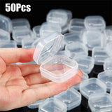 50Pcs Mini Square Transparent Plastic Jewelry Storage Case for Earrings Rings