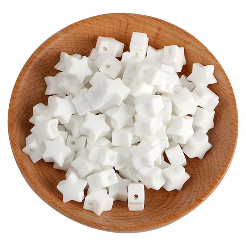 50Pcs Mini Silicone Beads for Baby Teething Pacifier Chain Necklace