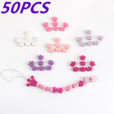 50Pcs Mini Silicone Beads for Baby Teething Pacifier Chain Necklace