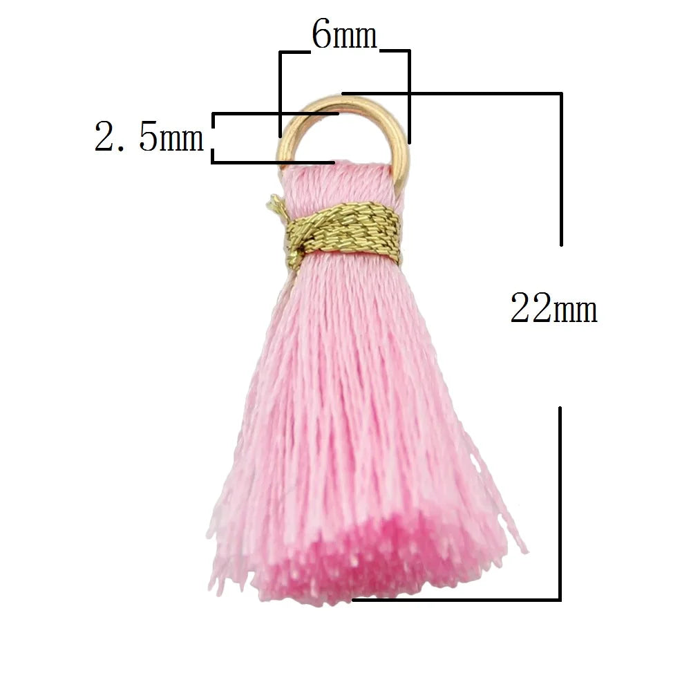 50Pcs Mix Tassel Silk Brush Pendant Charms for Jewelry Making DIY