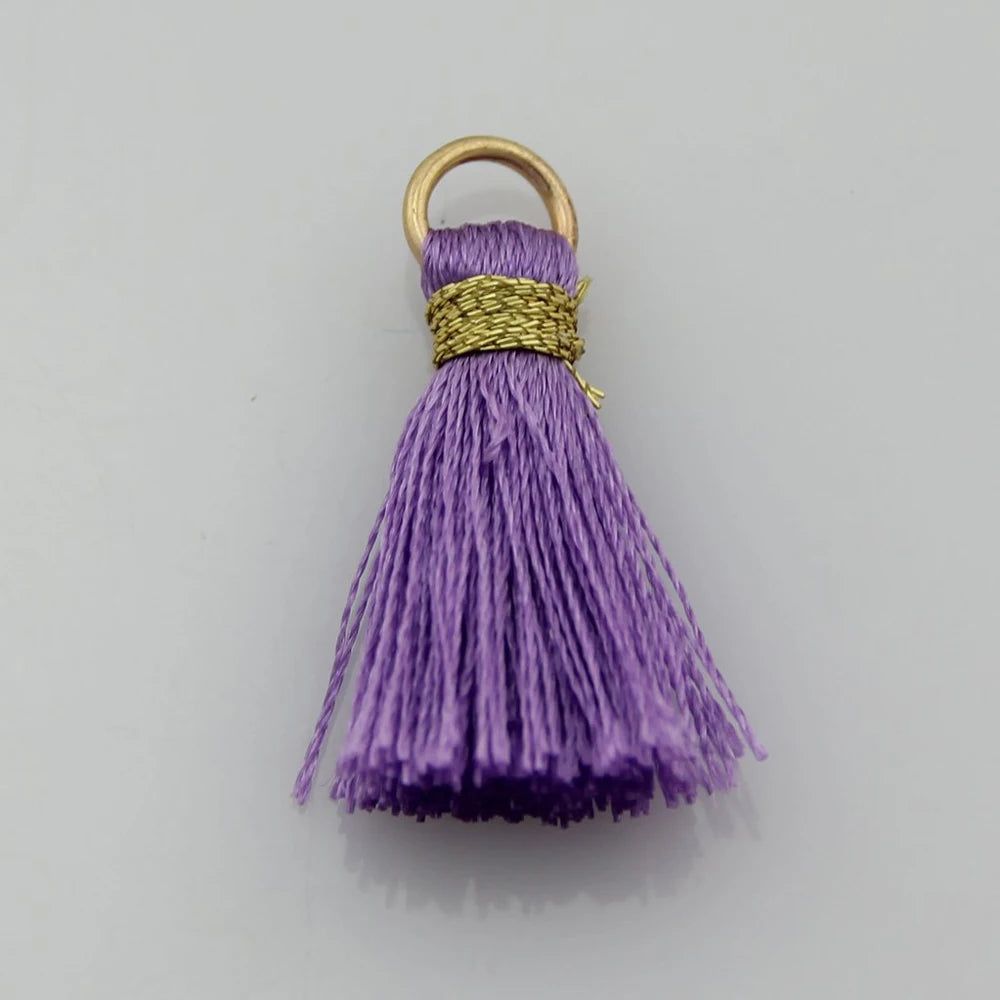 50Pcs Mix Tassel Silk Brush Pendant Charms for Jewelry Making DIY