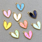 50Pcs Love Heart Pendant Charm For DIY Jewelry Making