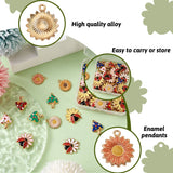 50Pcs Mixed Alloy Enamel Mushroom Flower Charms Pendants For DIY Jewelry Making