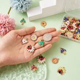 50Pcs Mixed Alloy Enamel Mushroom Flower Charms Pendants For DIY Jewelry Making