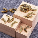 50Pcs Antique Golden Angel Wing Spacer Beads for Jewelry Making DIY