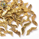 50Pcs Antique Golden Angel Wing Spacer Beads for Jewelry Making DIY