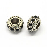50Pcs Alloy Rhinestone European Beads Large Hole Bead For Bracelet DIY Craft