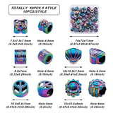 50Pcs Rainbow Alloy European Beads for DIY Jewelry Making
