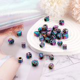 50Pcs Rainbow Alloy European Beads for DIY Jewelry Making