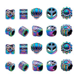 50Pcs Rainbow Alloy European Beads for DIY Jewelry Making