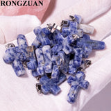50pcs Mixed Stone Charms Pendants Cross Dangle Beads Necklace Earrings