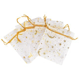 50Pcs Moon Star Organza Bags for Ramadan Eid Mubarak Gifts