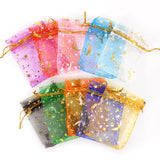 50Pcs Moon Star Organza Bags for Ramadan Eid Mubarak Gifts