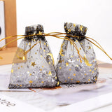 50Pcs Moon Star Organza Bags for Ramadan Eid Mubarak Gifts