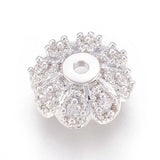 50Pcs Brass Micro Pave CZ Bead Caps for Jewelry Making
