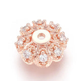 50Pcs Brass Micro Pave CZ Bead Caps for Jewelry Making