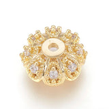 50Pcs Brass Micro Pave CZ Bead Caps for Jewelry Making