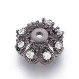 50Pcs Brass Micro Pave CZ Bead Caps for Jewelry Making