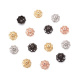 50Pcs Multi-Petal Flower Zirconia Bead Caps for DIY Jewelry Making