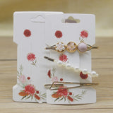 50Pcs Multi-Style Paper Hairpin Card DIY THANK YOU Hair Ornaments Clip Claw Card