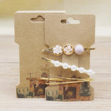 50Pcs Multi-Style Paper Hairpin Card DIY THANK YOU Hair Ornaments Clip Claw Card