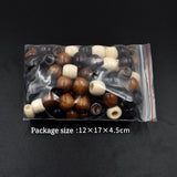50Pcs Natural Barrel Wood Beads 16*17mm Oval Painted Big Hole Beads
