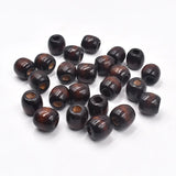 50Pcs Natural Barrel Wood Beads 16*17mm Oval Painted Big Hole Beads