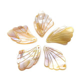 50Pcs Shell Pendants Feather Shape Loose Beads Charms DIY Jewelry Making