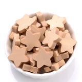 50Pcs Natural Hemu Wooden Beads Five-Pointed Star Shape for DIY Jewelry Making