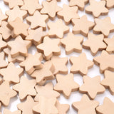 50Pcs Natural Hemu Wooden Beads Five-Pointed Star Shape for DIY Jewelry Making