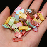 50Pcs Mother Of Pearl Shell Beads Rectangle Pendant DIY Jewelry