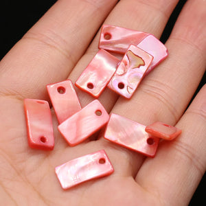 50Pcs Mother Of Pearl Shell Beads Rectangle Pendant DIY Jewelry