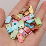 50Pcs Mother Of Pearl Shell Beads Rectangle Pendant DIY Jewelry