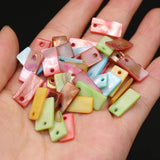 50Pcs Mother Of Pearl Shell Beads Rectangle Pendant DIY Jewelry