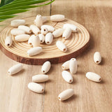 50Pcs Natural Wood Beads 20mm Unfinished Oval Round Wooden Spacer Beads