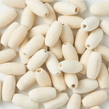 50Pcs Natural Wood Beads 20mm Unfinished Oval Round Wooden Spacer Beads