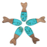 50Pcs Wood Resin Fish Pendants For DIY Jewelry Making
